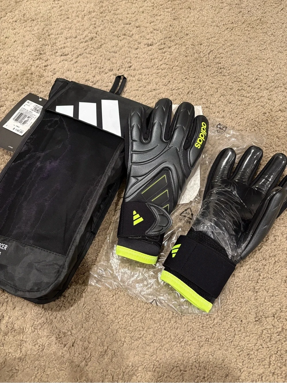 Adidas Copa Pro Goalkeeper Gloves Men’s Size 5 JN5335 NWT Black/Green $130